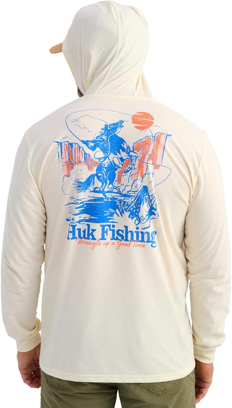 HUK Mens Hoodie Tee for Lightweight Performance Fishing Gear