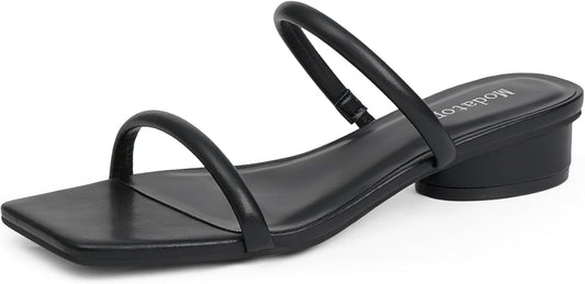 Modatope Square Open Toe Heeled Sandals for Women Stylish Fit