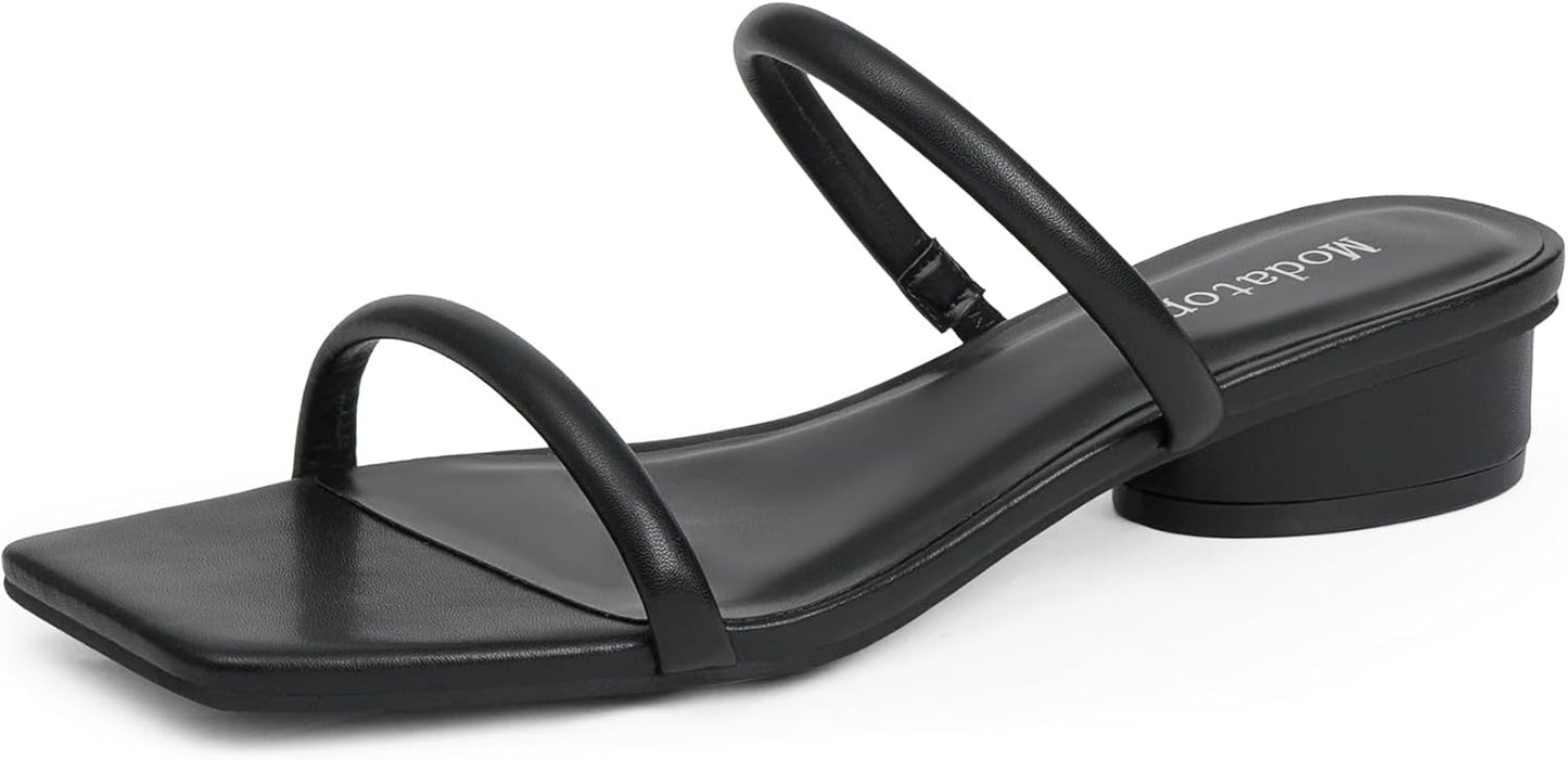 Modatope Square Open Toe Heeled Sandals for Women Stylish Fit