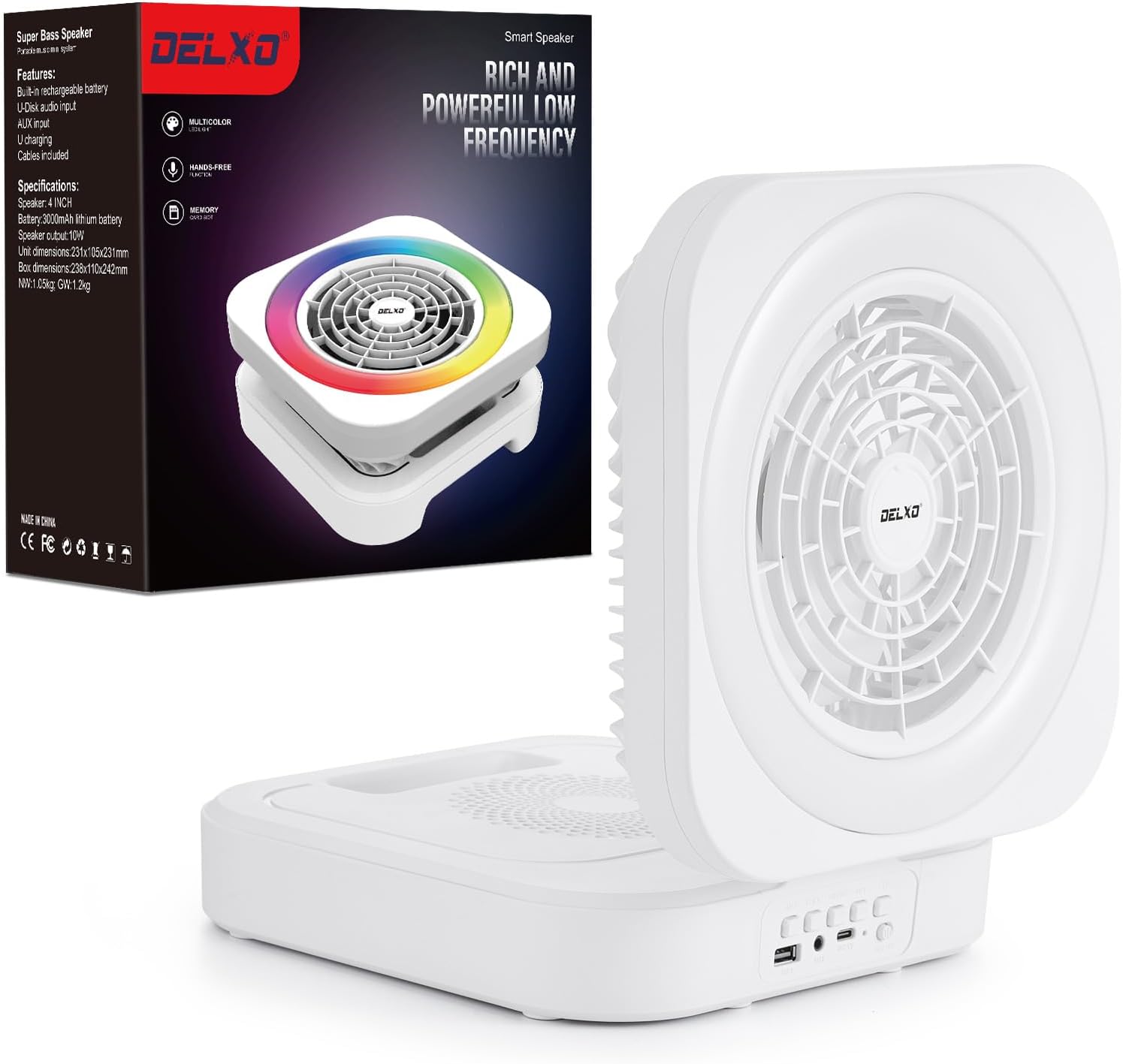 Delxo Rechargeable Bluetooth Lamp Speaker