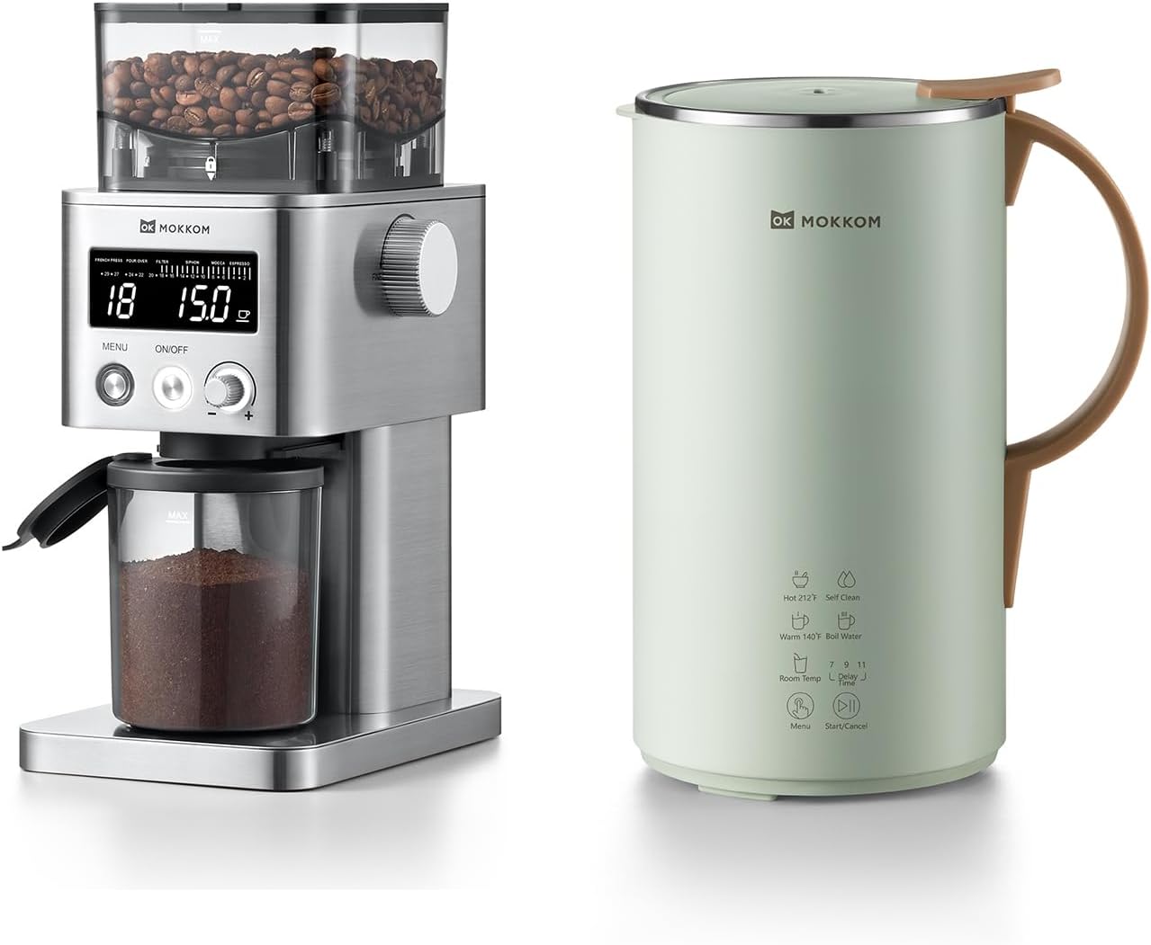 Green MOKKOM Grinder & Nut Milk Maker - Static-Free