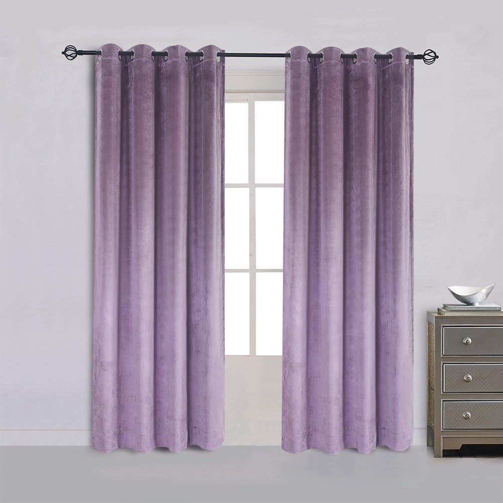 Super Soft Luxury Velvet Light Blocking Drapes Set of 2 Panels
