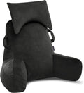 Portable Reading Pillow with Headrest Grey Velvet - Oeko-Tex Memory