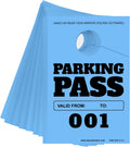 MESS Parking Permit Hang Tag 001-500 Numbered 3x5 Blue - Temporary Car