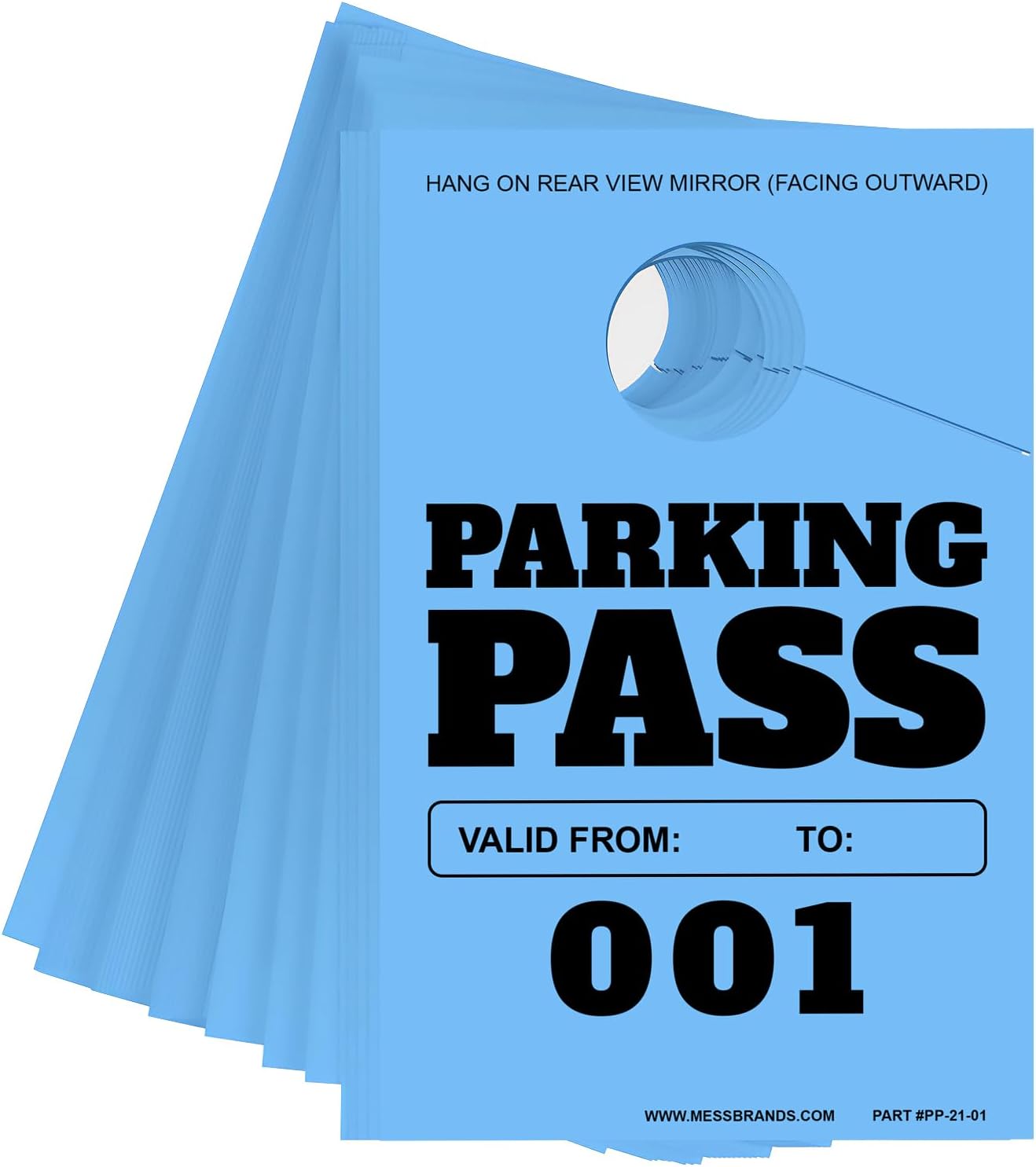 MESS Parking Permit Hang Tag - 500 Numbered Temporary Tags