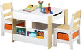 Kinder King Kids Wood Table & 2 Chairs Set for Playroom Fun