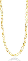 Miabella 18K Gold Plated 925 Sterling Silver 5mm Figaro Chain Necklace