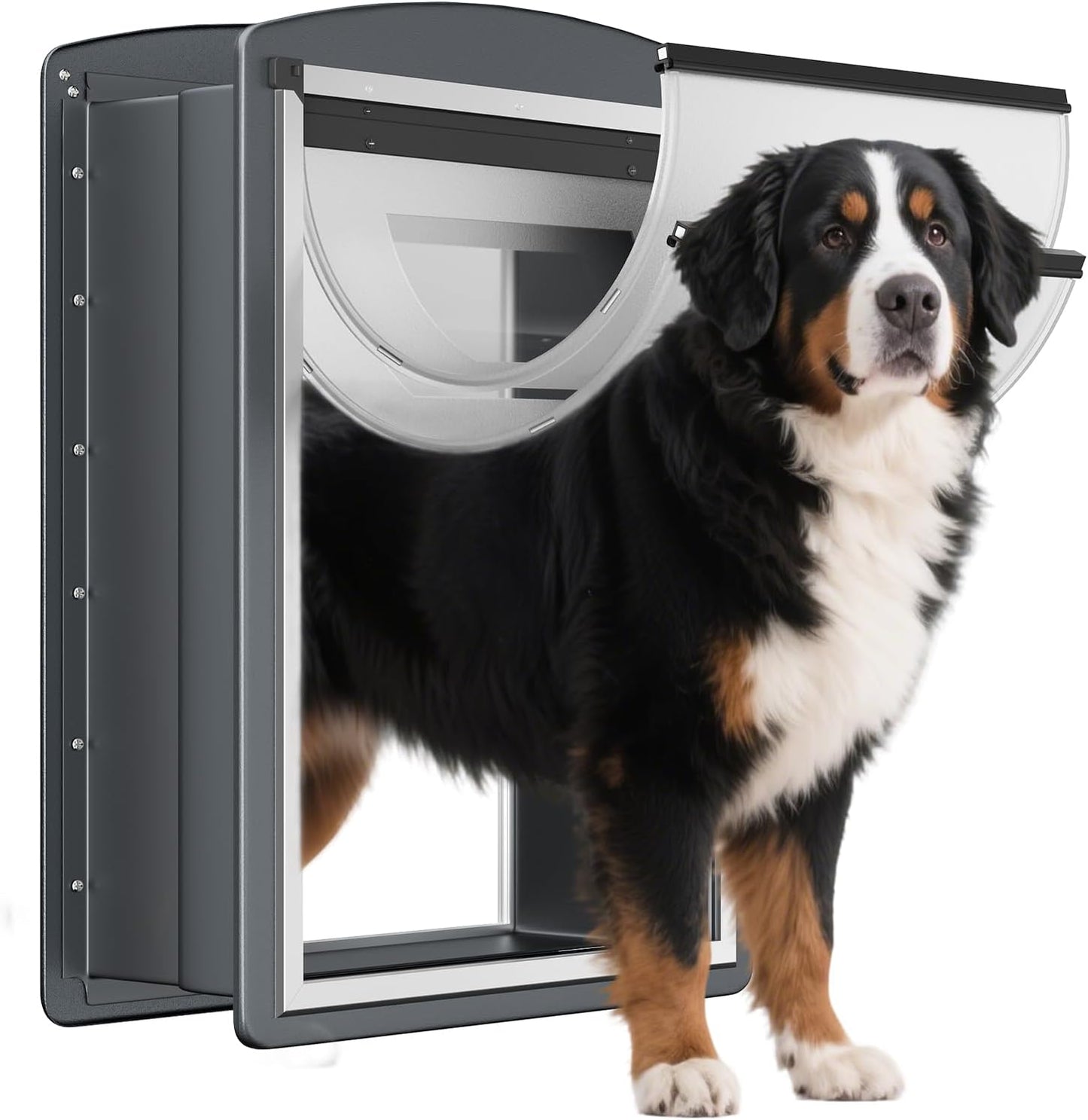 FreeStanding Extra Large Dog Door with Steel Frame and Tunnel