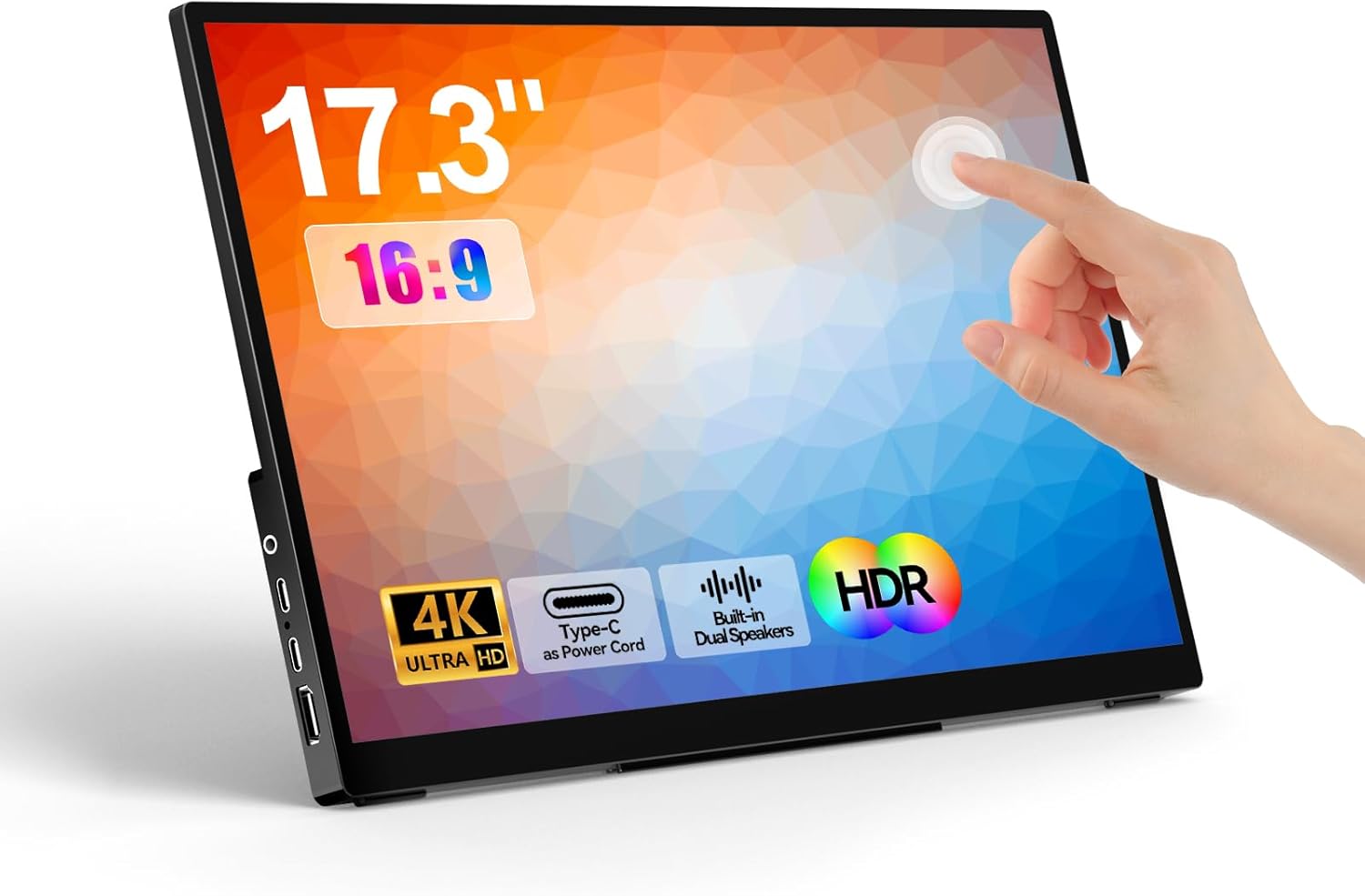 Ultra-Portable 4K Touchscreen Monitor - Immersive Viewing Anywhere!