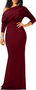 Women's Sexy Off Shoulder Bodycon Long Evening Formal Dress - Elegant