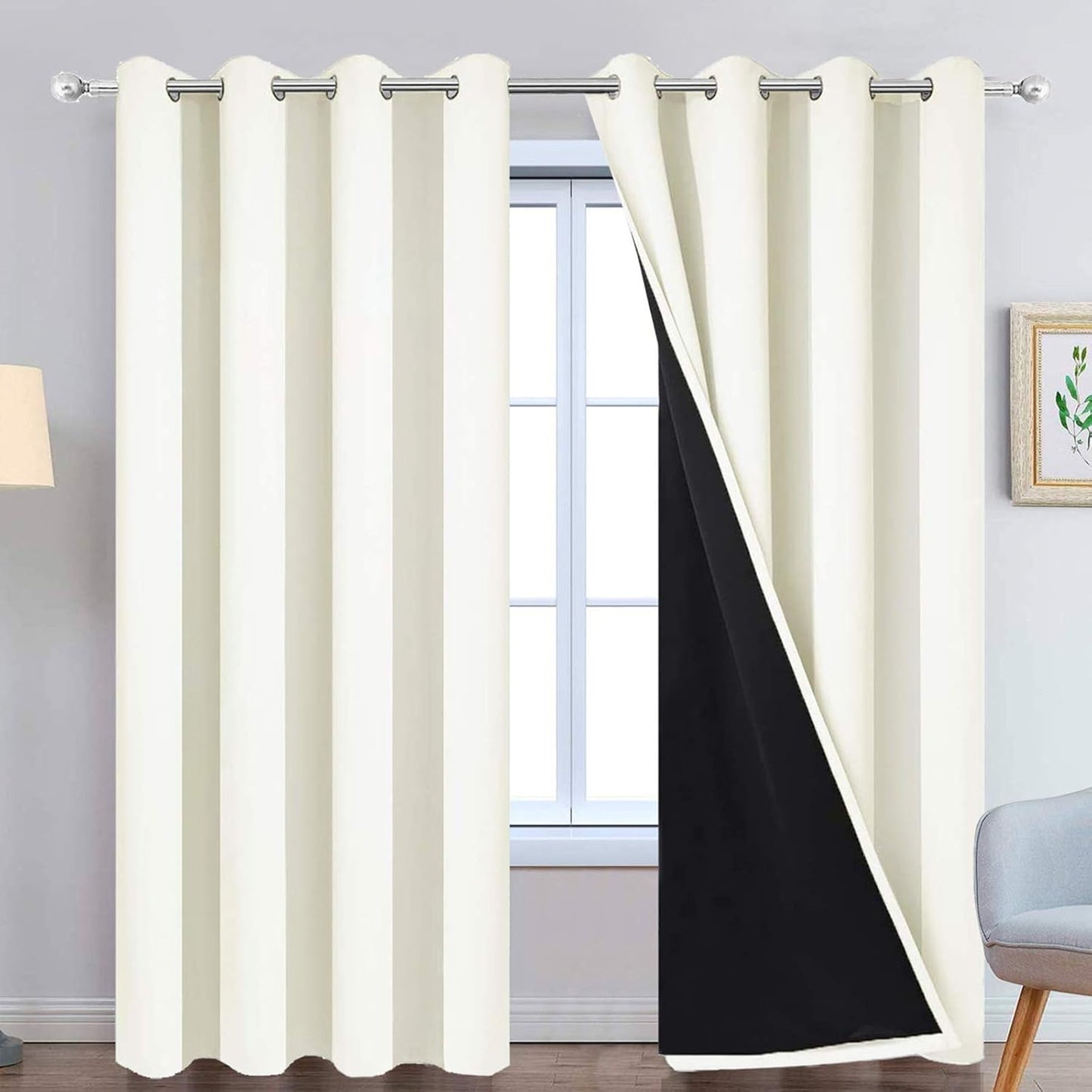 Yakamok 100% Blackout Curtains for Bedroom and Living Room