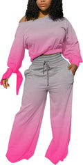 casual 2 piece sweatsuit set for women - cozy wide leg tracksuit
