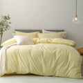 FOSSA Duvet Cover Set King - 100% Washed Cotton Linen Feel Cozy
