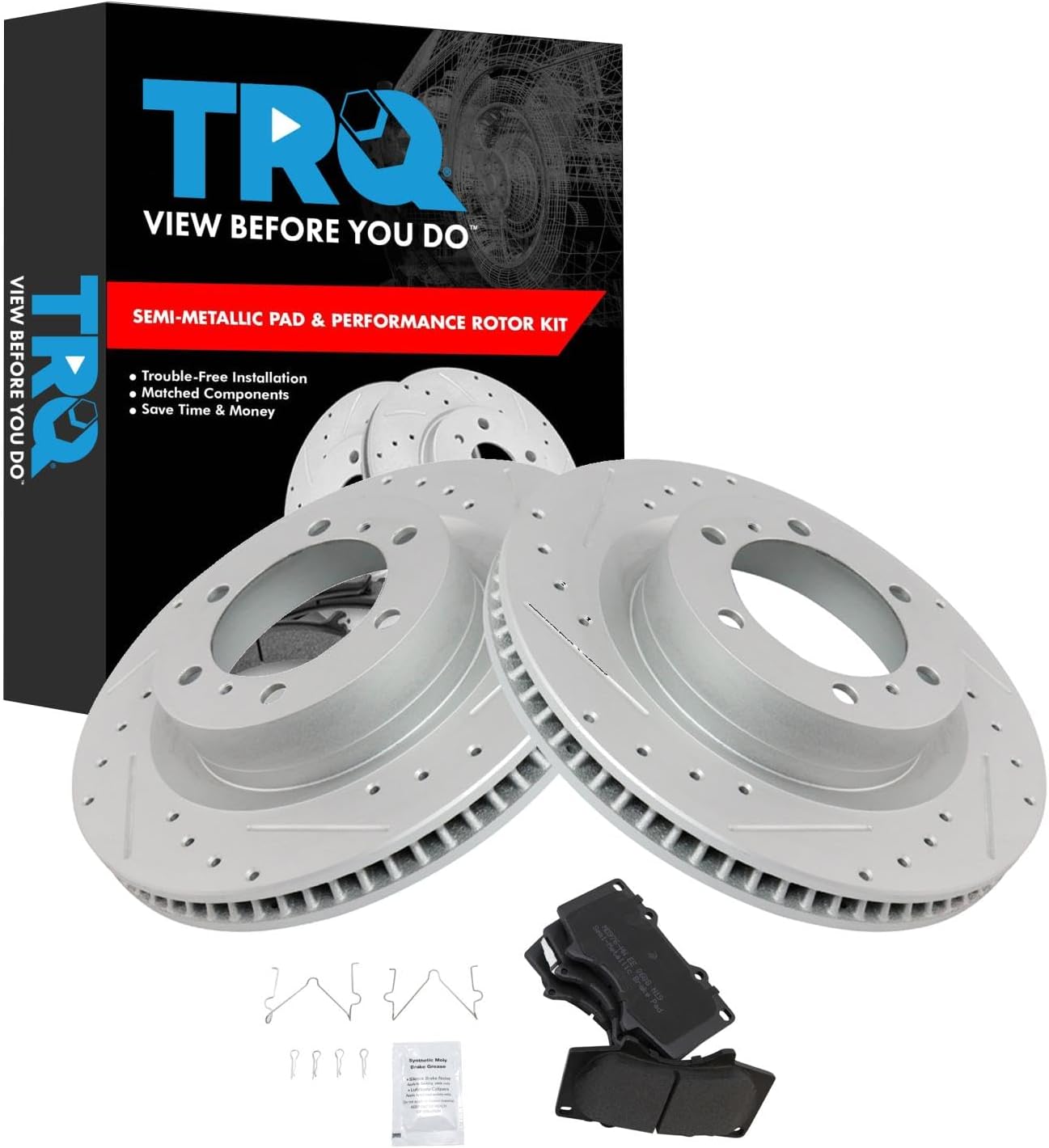 TRQ Front Performance Brake Pad & Rotor Kit for Lexus 4Runner