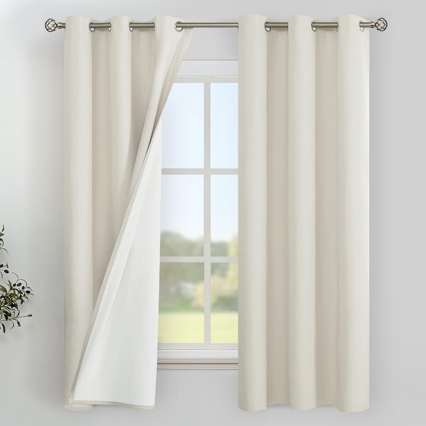 YoungsTex Linen Blackout Curtains for Full Room Darkening