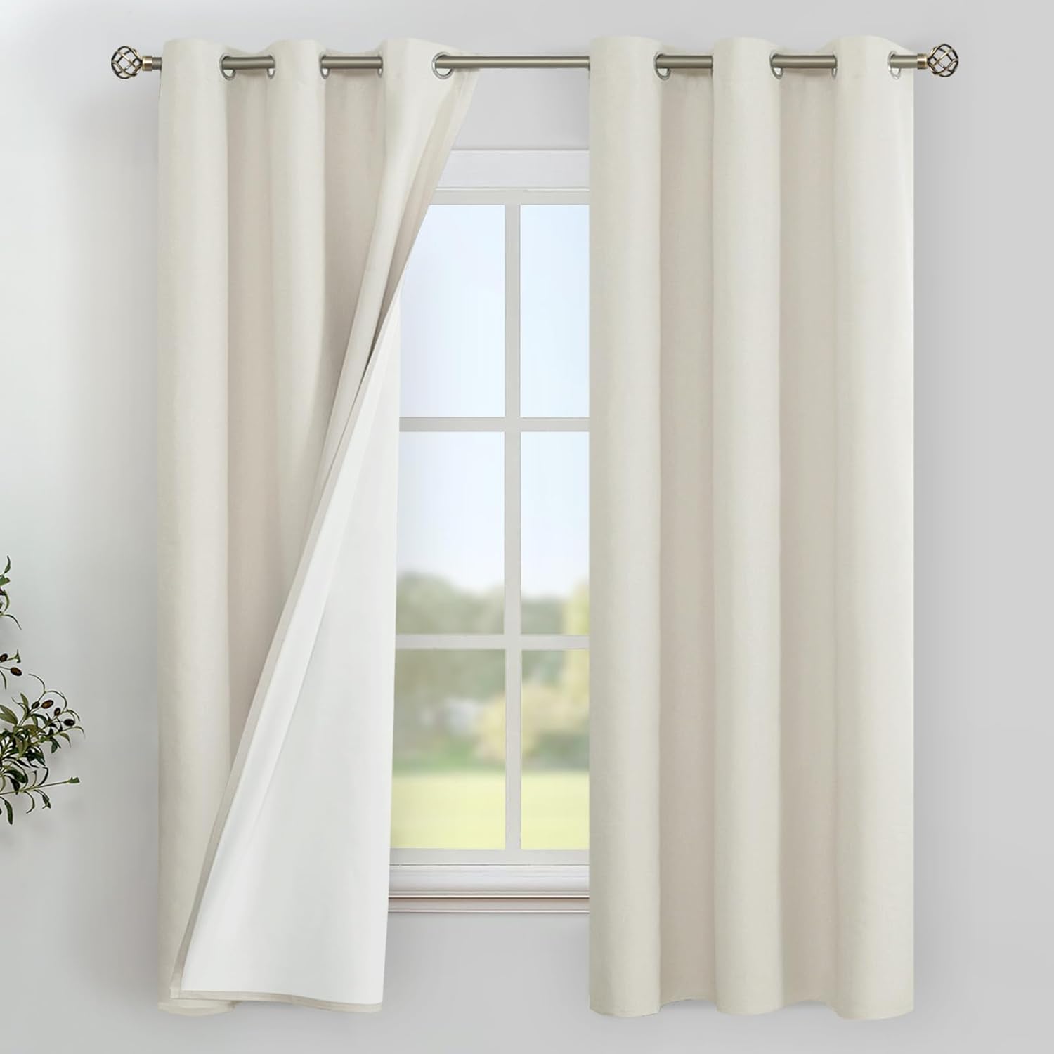 YoungsTex Linen Blackout Curtains for Full Room Darkening