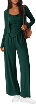 BTFBM Women's Fall Lounge Sets 3 Piece Outfit Tracksuit - Cozy