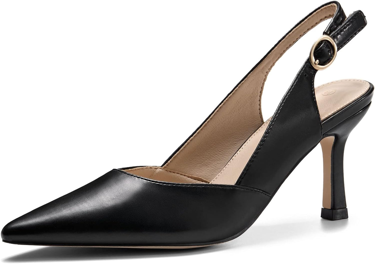 Women's Slingback Kitten Heels Closed Pointed Toe Dress Pumps