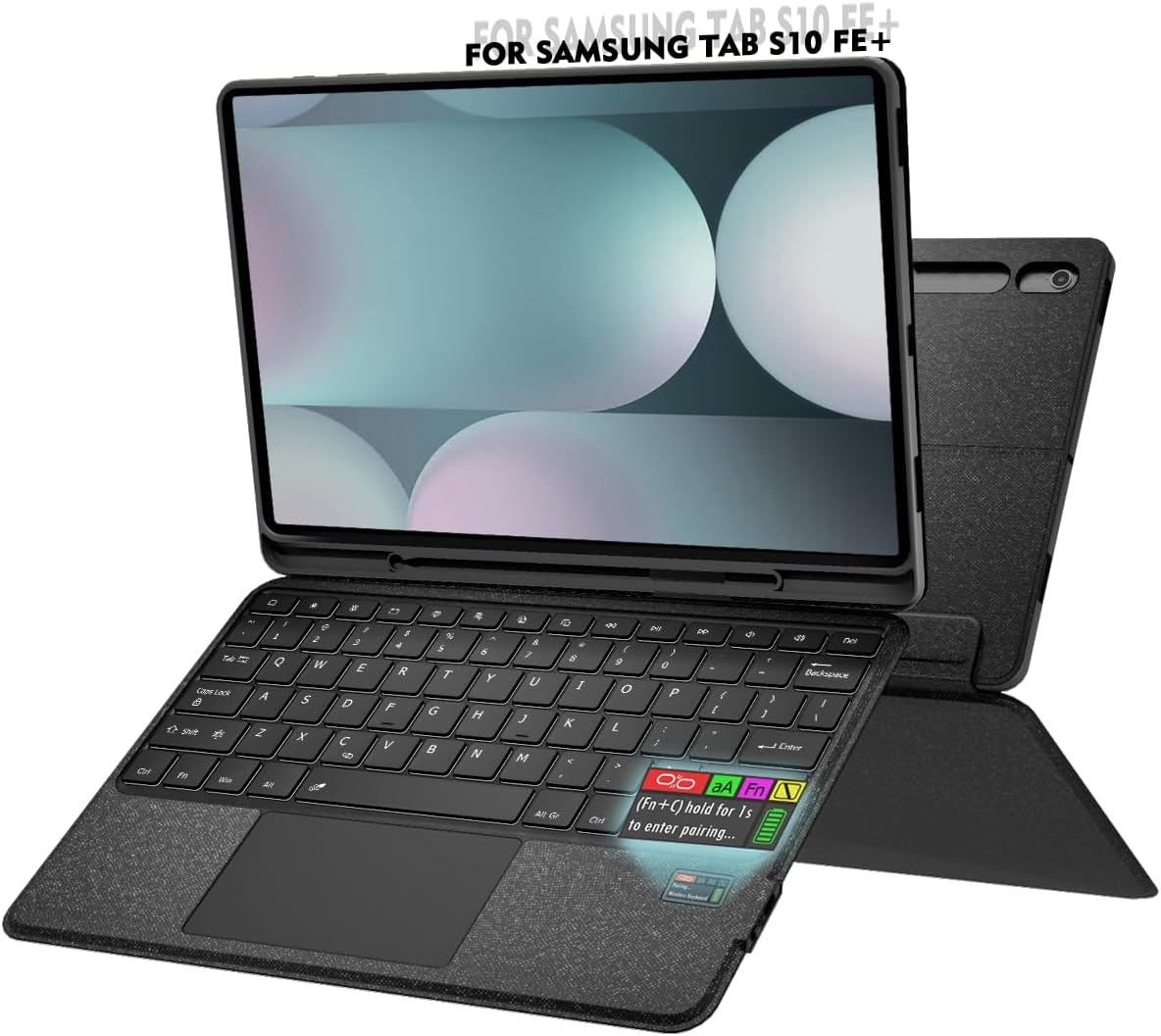 Doohoeek Keyboard Folio for Samsung Galaxy Tab S10 FE Plus 2025