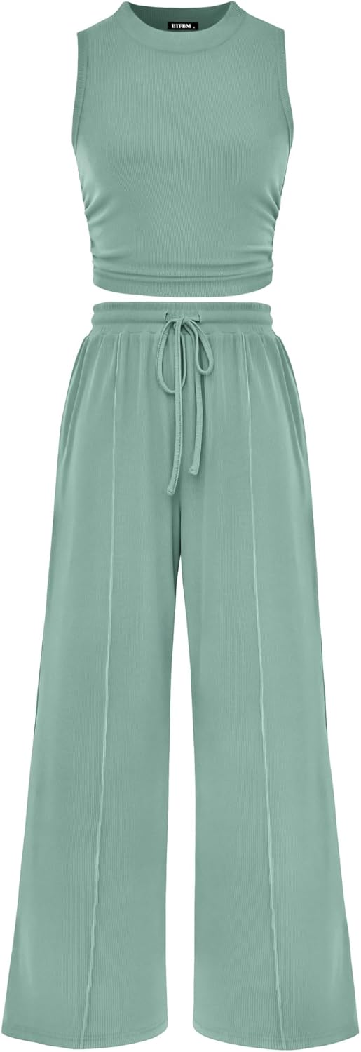 BTFBM Women Summer 2 Piece Outfits for Beach and Lounge Wear