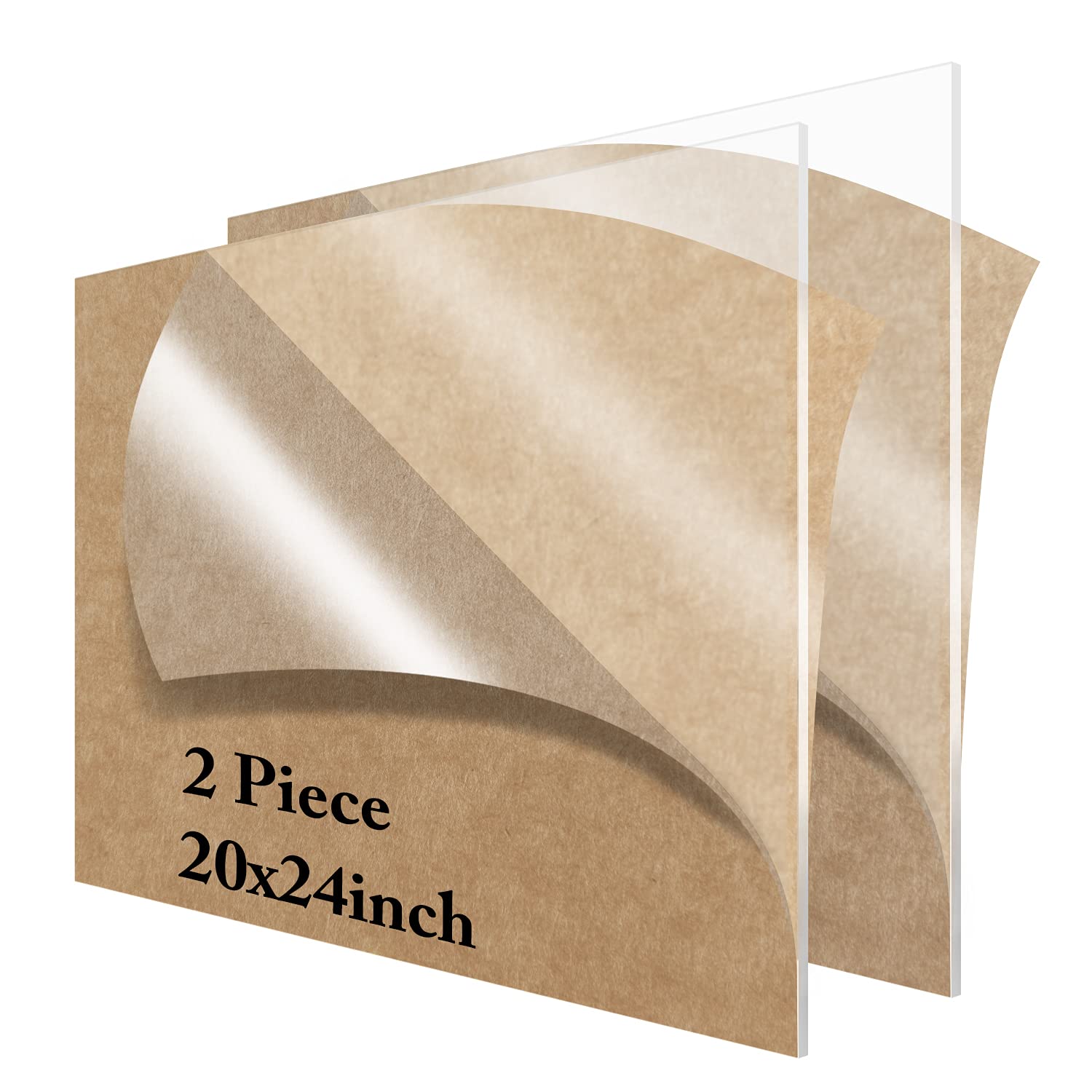2 Pieces 20x24 Acrylic Sheet Cast Plexiglass for DIY Projects