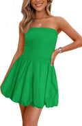 PRETTYGARDEN Bubble Mini Short Dress - Trendy Smocked Sundress