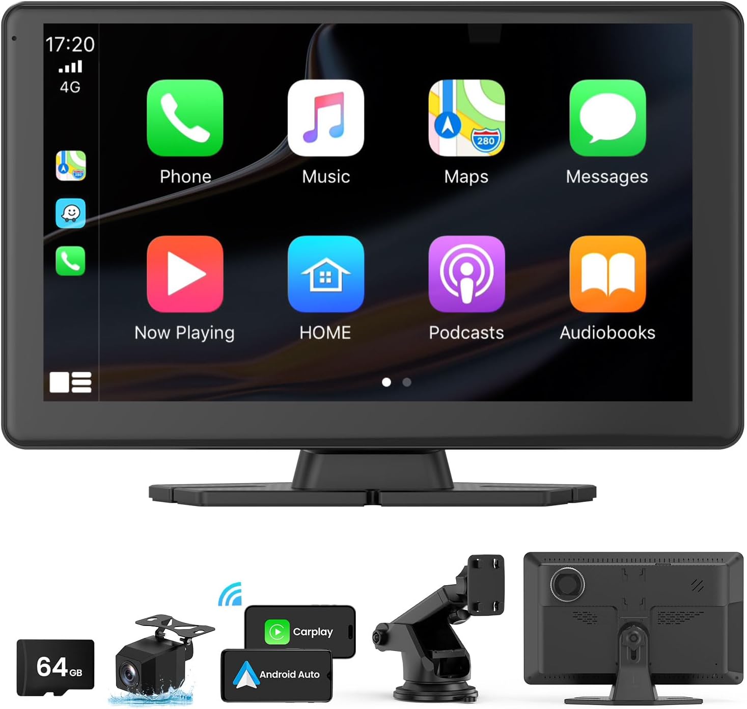 Wireless Carplay Screen with 5K Dash Cam for Safer Driving