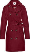SaphiRose Women's Water-Resistant Trench Coat with Removable Hood