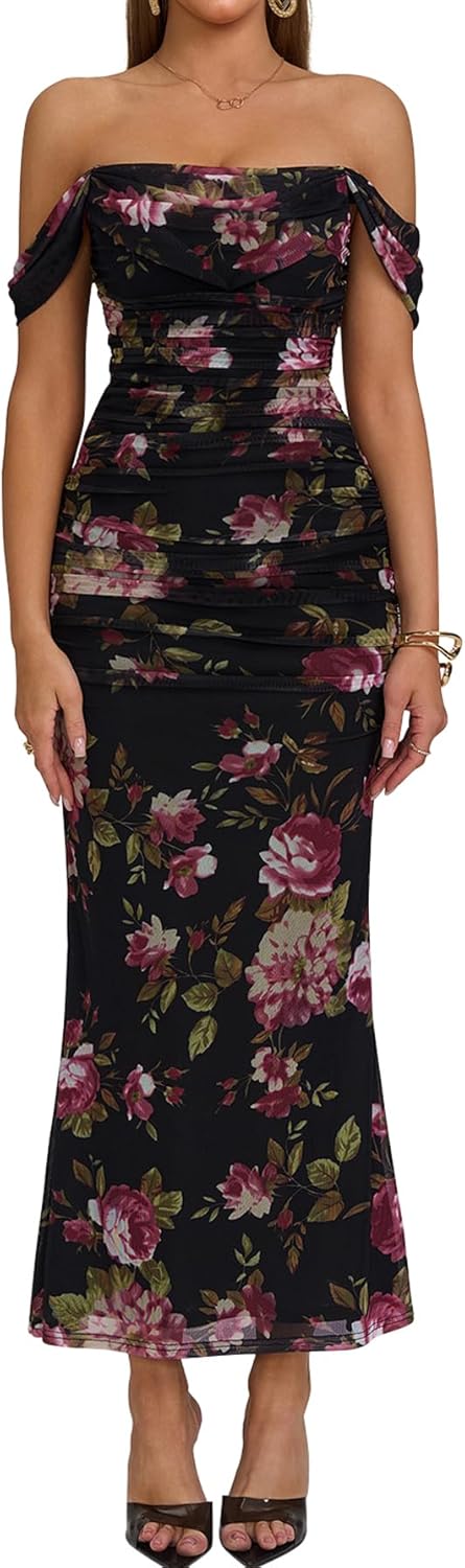 KUTUMAI Off The Shoulder Maxi Dress for Elegant Occasions