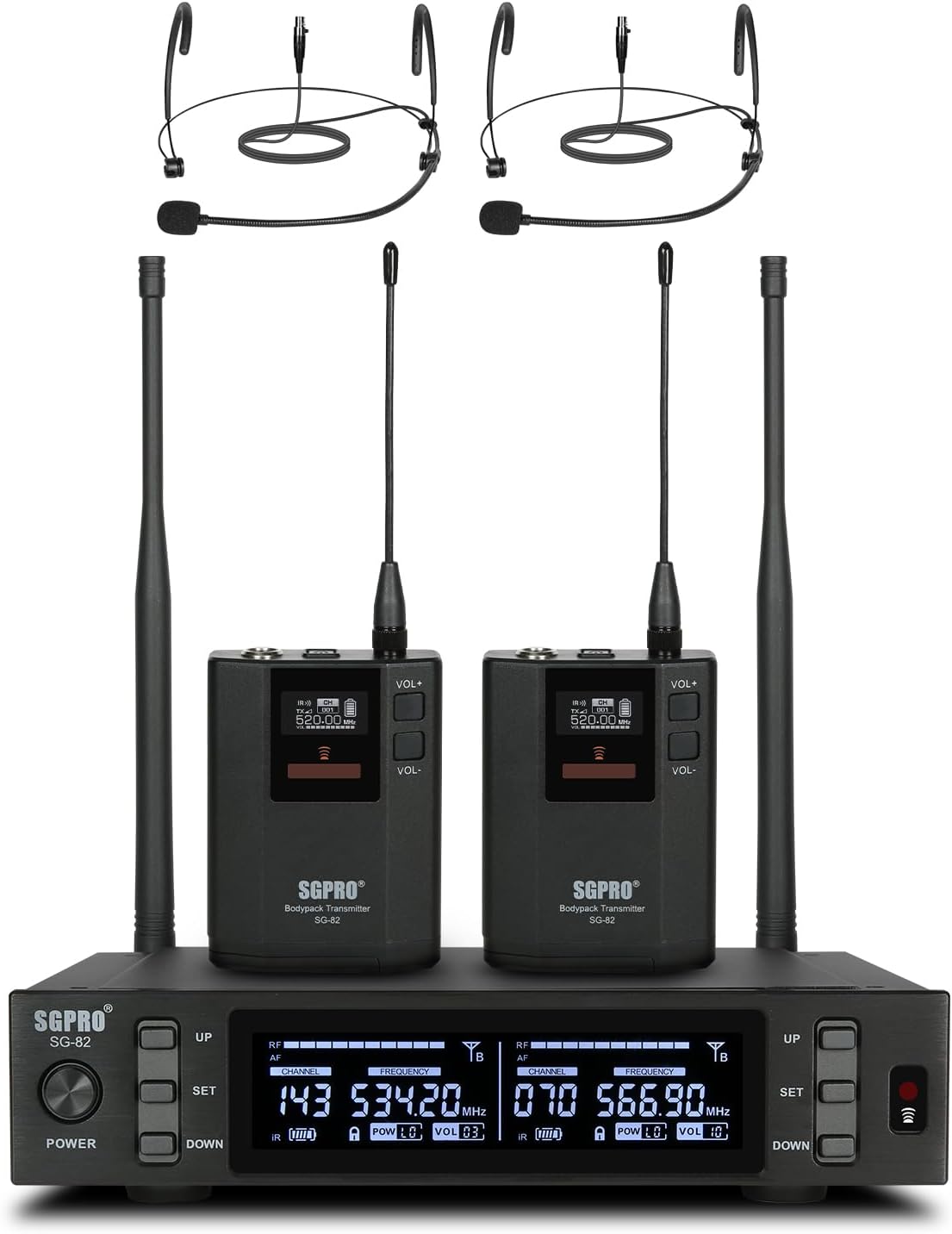 Dual Wireless Microphone System for Professional Audio Events