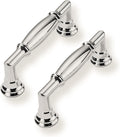 3 in Hole Center Polished Nickel Cabinet Pulls 10 Pack - Solid Zinc
