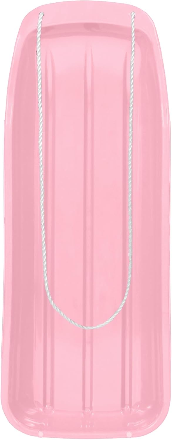 48in Kids Plastic Toboggan Snow Sled for Winter Fun