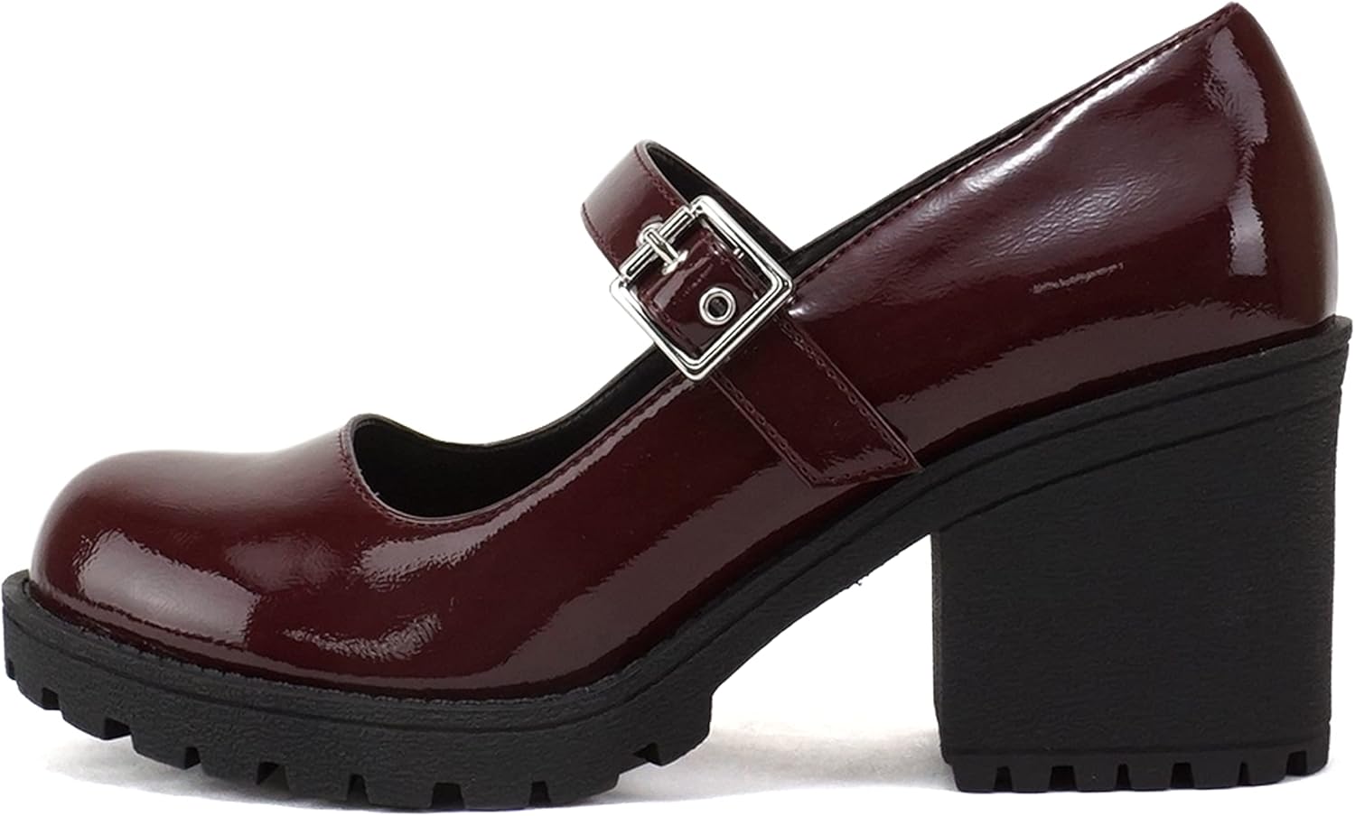 Soda Eviana Women Mary Jane Round Toe Chunky Block Heel Pumps