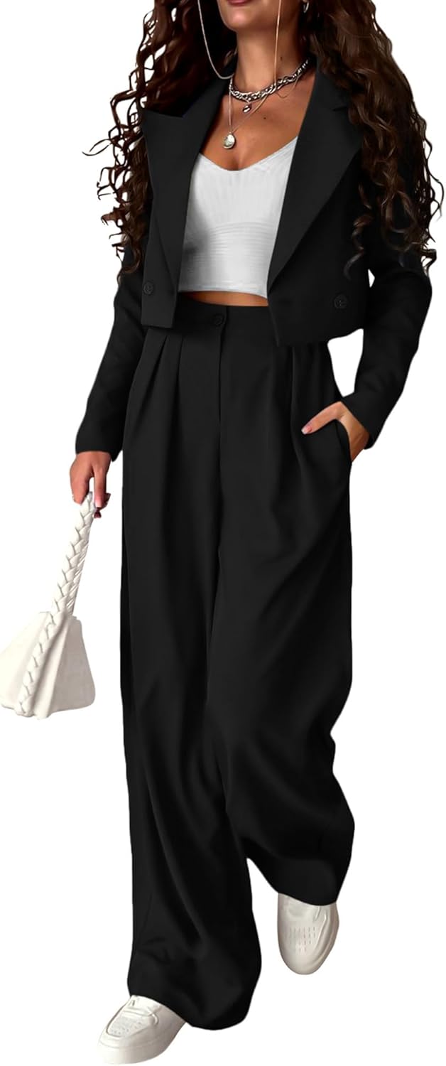 KIRUNDO Business Casual Outfits for Women 2 Piece Blazer Set