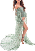 Boho Maternity Dress for Women - Lace Off Shoulder Maxi