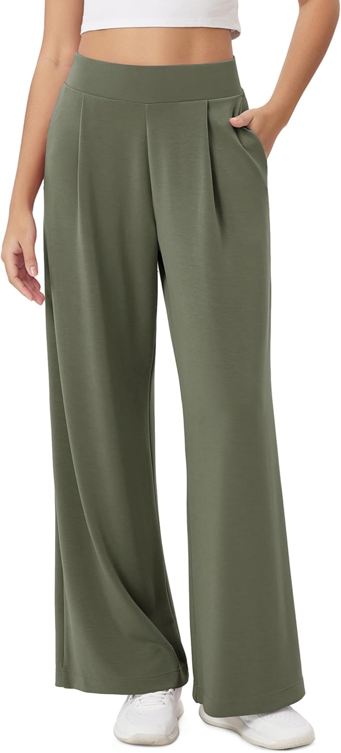 ODODOS Modal Soft Wide Leg Pants for Women - High Waist Comfort