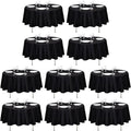 LTC LINENS 90 in Round Tablecloth Black - Wrinkle Resistant Linen