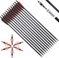 20 Inch Carbon Crossbow Bolts and Broadheads Set for Hunting