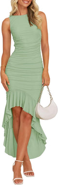 Stylish Ruched Bodycon Dress for Summer Weddings and Parties