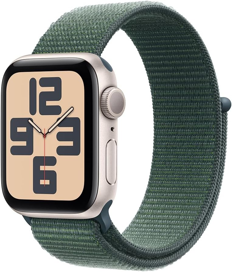 Apple Watch SE 2nd Gen GPS 40mm Starlight Case Lake Green Band