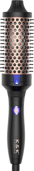 K&K 1.77 in Heated Curling Brush for Volume and Loose Curls
