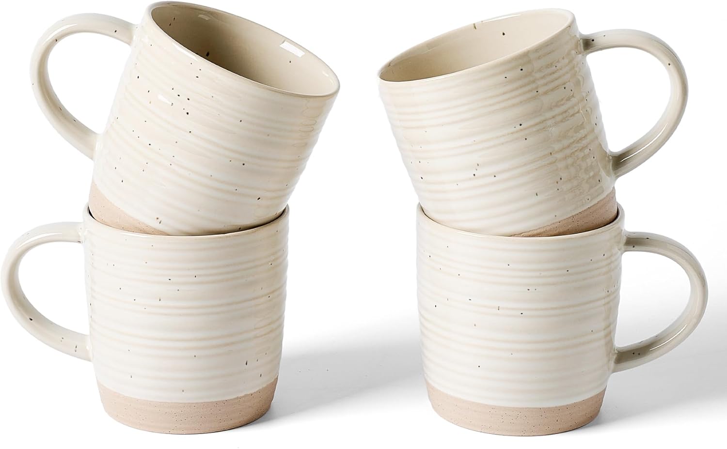 Famiware Coffee Mugs Set of 4, Unique Ceramic Cup Set