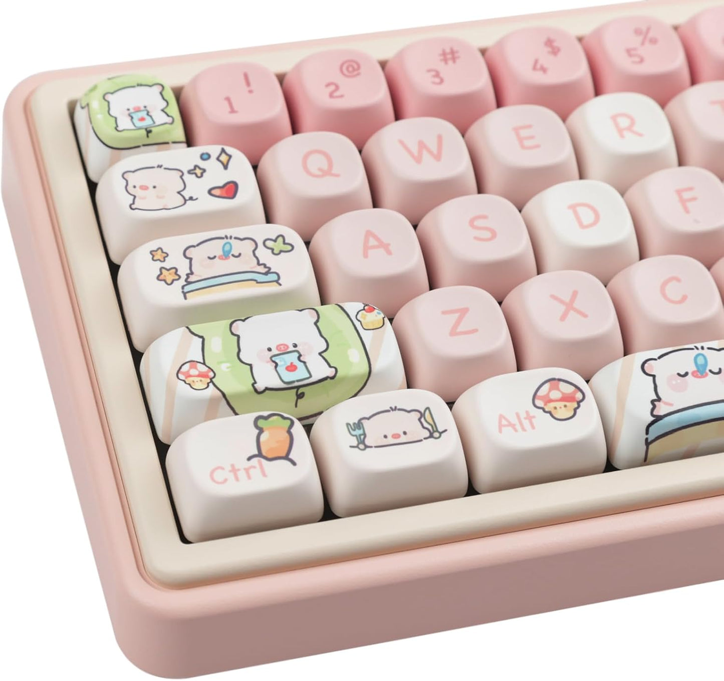 Hyekit PBT Keycaps - 145 Keys Cute MOA Profile Pink Set