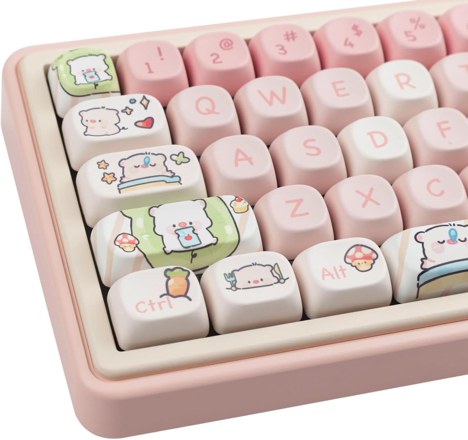 Hyekit PBT Keycaps - 145 Keys Cute MOA Profile Pink Set