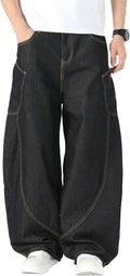Nutriangee Baggy Barrel Wide Leg Jeans for Men Women - Retro