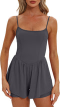 Women Summer Sleeveless Athletic Romper Cami Jumpsuit - Airy, Double