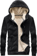 Gihuo Men's Winter Sherpa Lined Hoodie Zip Up - Heavyweight Warm