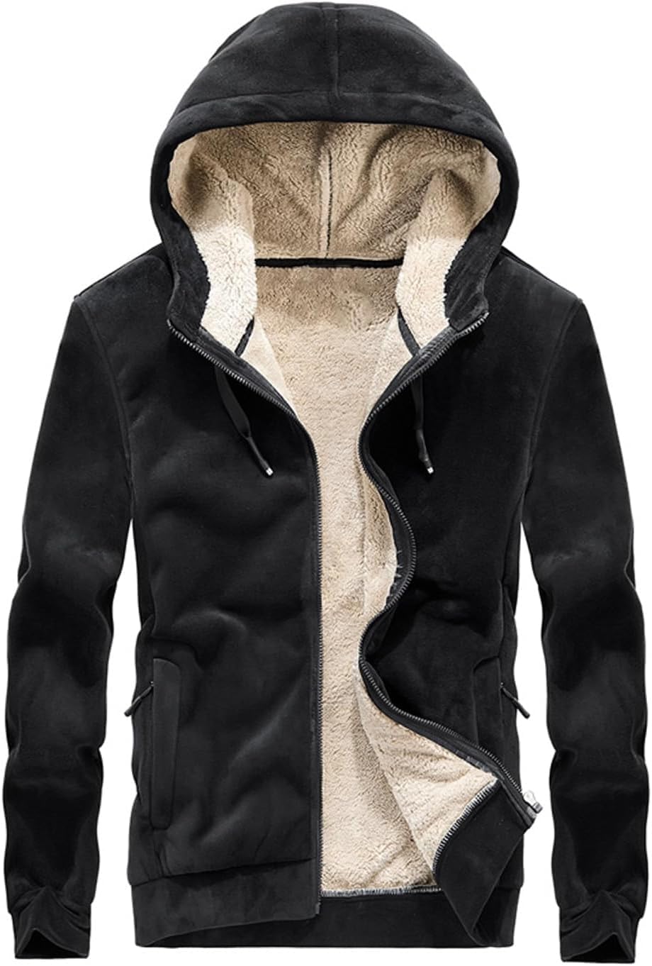 Gihuo Men's Winter Sherpa Lined Hoodie for Ultimate Warmth