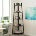 Tall Corner Shelf Stand Dark Grey - 5-Tier Ladder Display Shelf