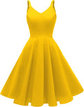 GOOBGS Women's 1950s Retro Spaghetti Strap Cocktail Swing Dress 14-16)
